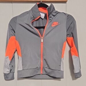 Nike Kids Jacket in Gray with Orange Accents